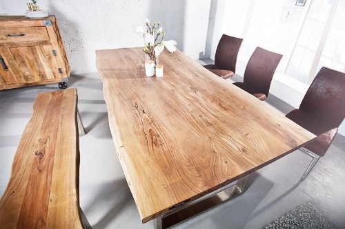 Jedálenský stôl Mammut II 160 cm z masívneho agátového dreva